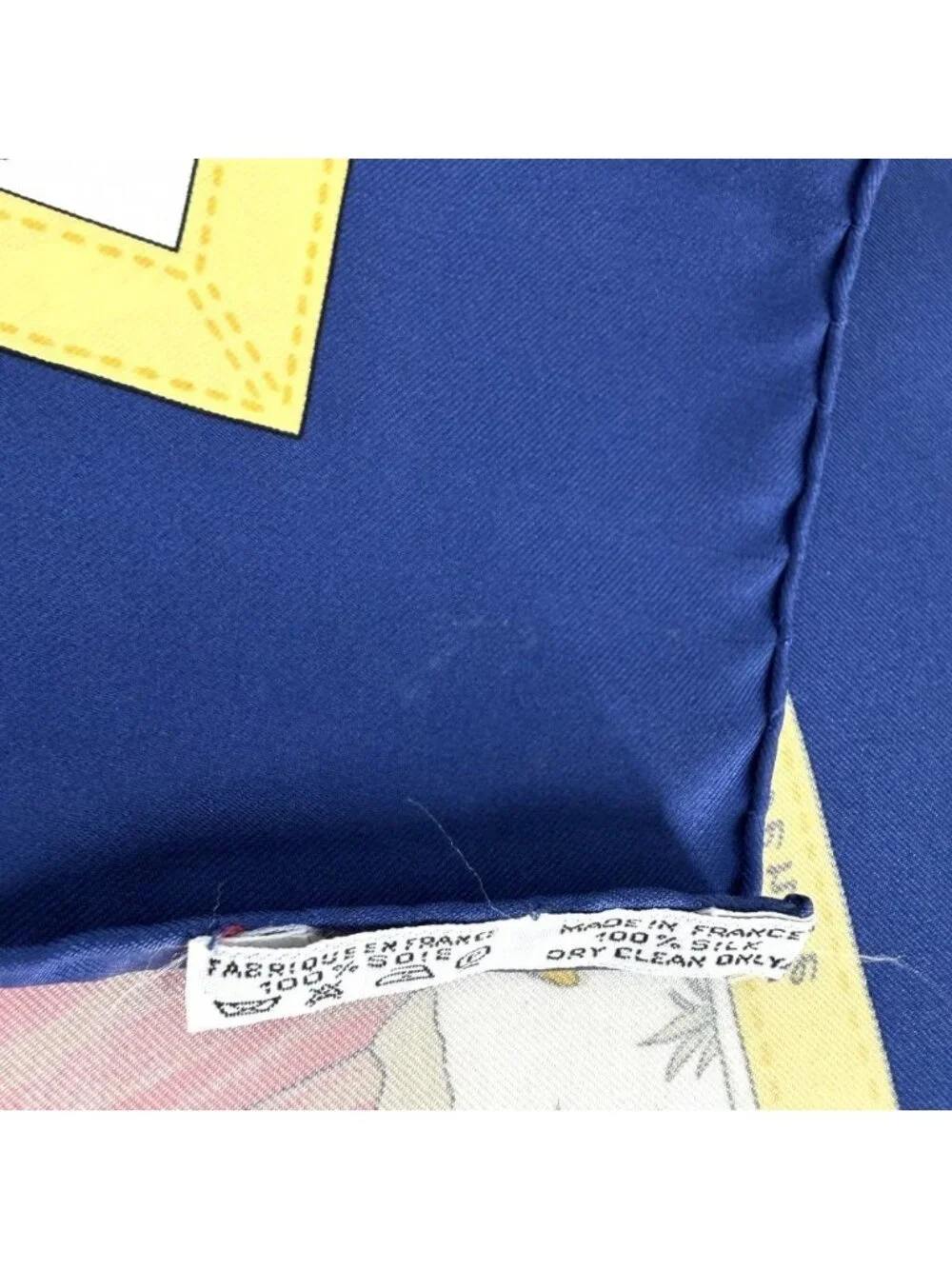 Hermes Scarf Carre 90 Costumes Civils Actuels Modern Citizen's Silk Blue Yellow